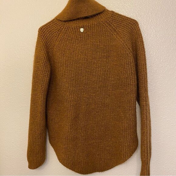 Kühl Sienna Sweater Copper orange waffle knit Turtleneck Cowl Oversized cozy XS - Picture 2 of 11